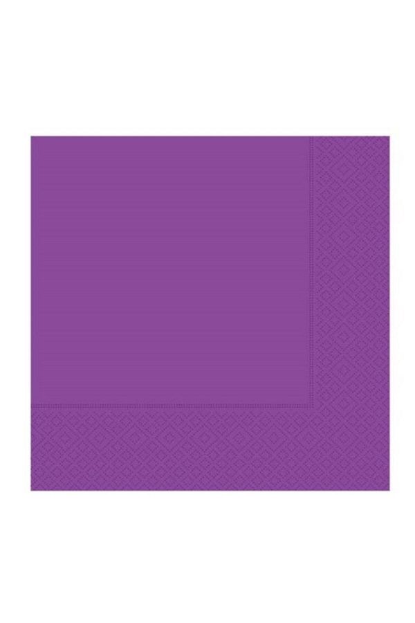 asöy-33x33 cm 2-Layer 20-Piece Patterned Purple Colored Napkin 1