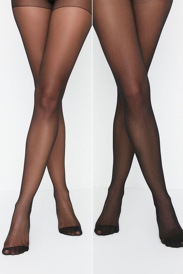 Trendyol Collection-Schwarze 2er-Pack Jacquard-Stricksocken THMAW23CO00096 1