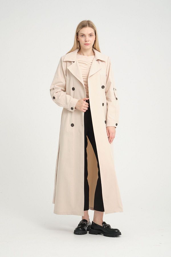 Long cream coat hotsell