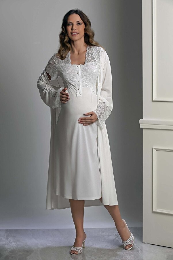 LORIAN'S 3016 2'li Gecelik Ve Sabahlık Lohusa Pijama Takımı ( New )