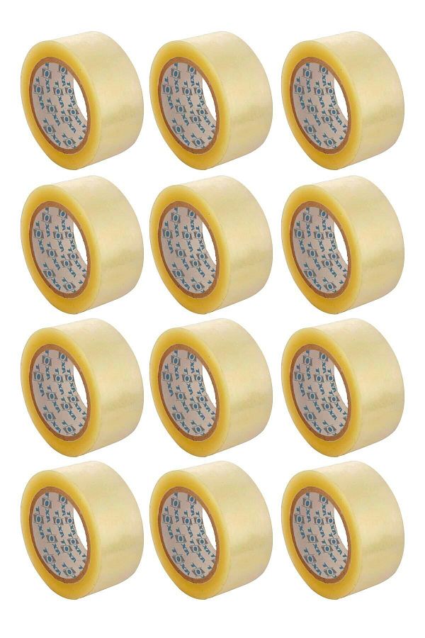 ToXA-12 Pcs 45X100 Clear Acrylic Duct Tape - Real Net, 100 Meter Wrap Strong Unbreakable Tape 1