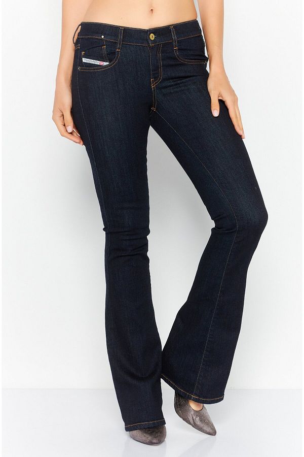 Diesel Women D EBBEY Bootcut Plain Denim Jeans Navy Blue Trendyol