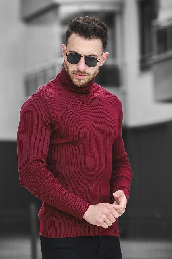 Oksit Seka 813 Thin Ribbed Slim Fit Men s Turtleneck Sweater Trendyol