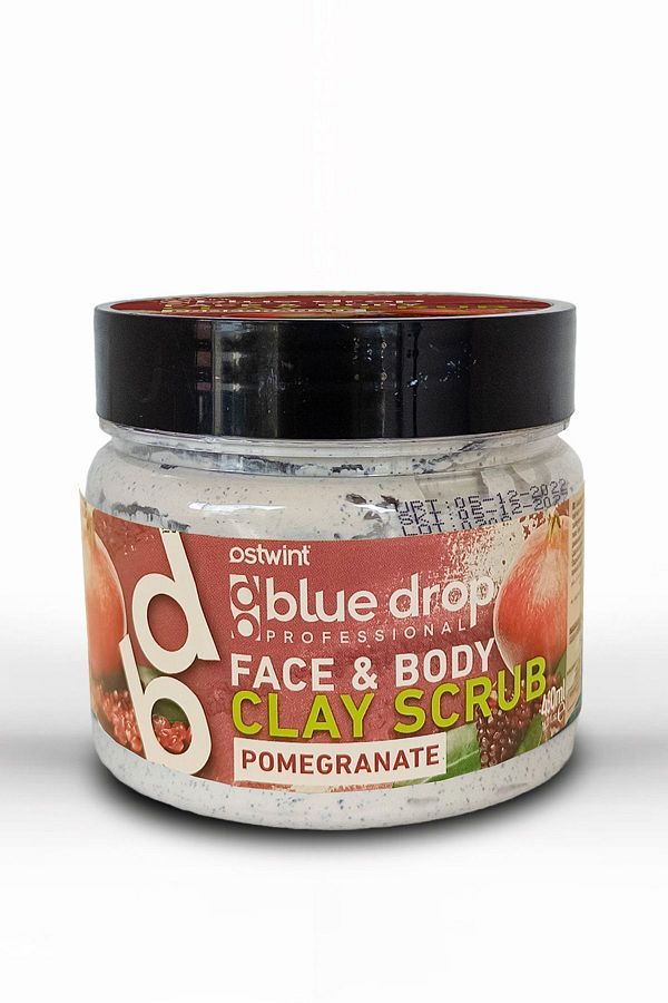 BLUE DROP-Face with Clay - Pomegranate 480ml Body Peeling Scrub, Smoothing Cleanser and Circulation Accelerator 1