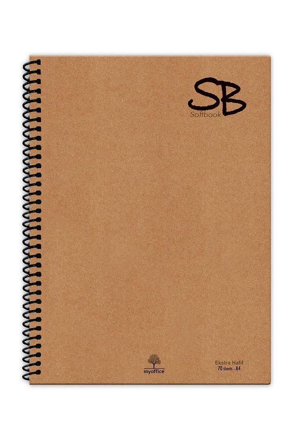 Etika-Extra Light Spiral School Notebook withKraftCover - 140 Sheets, Checkered 70 Yp 1
