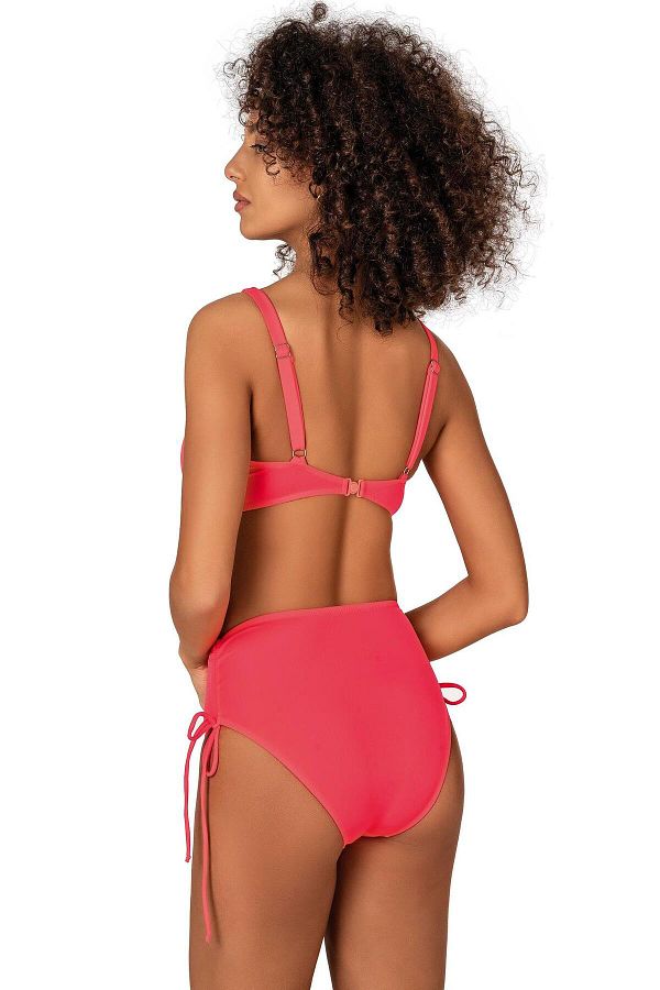 Endeep Pink Bikini Set Plus Size with Underwire Support and Tie Detail Trendyol