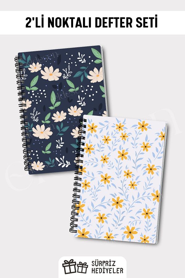 Eldesen Tasarım-A5 Size 2-Point Notebook Set - 50 Sheets 100 Pages 1