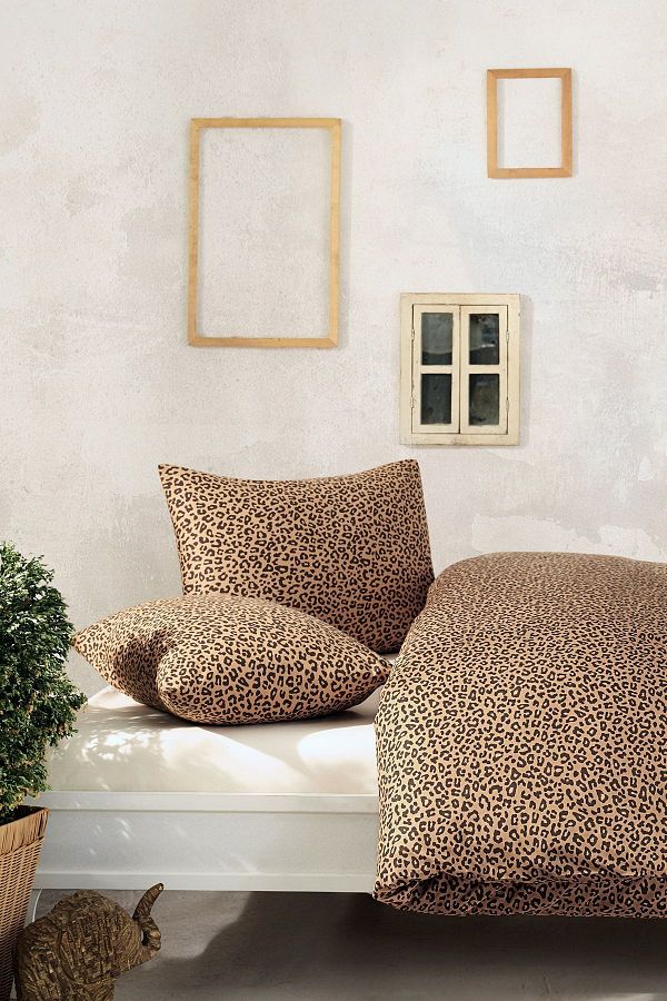 Cote Blanc-Set lenjerie de pat 100% bumbac cu model dublu leopard 1
