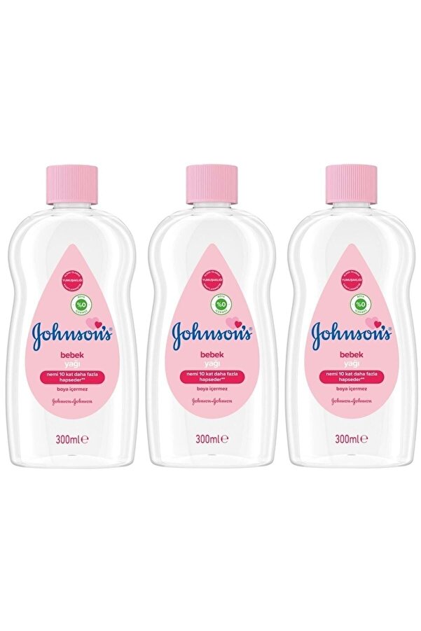 Johnson's Baby Johnsons Baby Bebek Yağı 300 ml Nemlendirici (PEMBE) 3 Lü Set