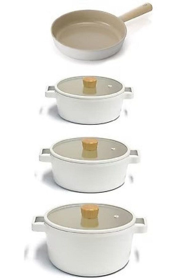 NEOFLAM-Fika 7 Piece Aluminum Casting Pot and Pan Set with Lid 18t22t24t26 1