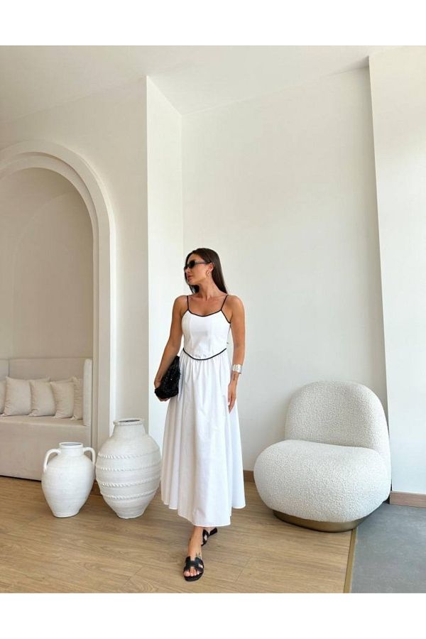 White strappy midi dress on sale