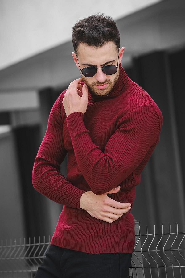 Oksit Seka 813 Thin Ribbed Slim Fit Men s Turtleneck Sweater Trendyol