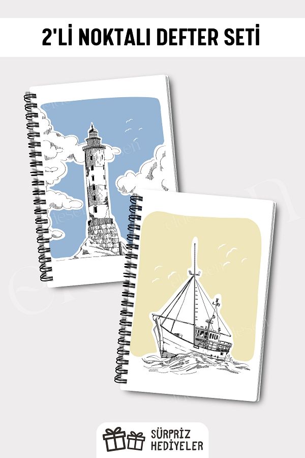 Eldesen Tasarım-A5 Size 2-Point Notebook Set - 50 Sheets 100 Pages 1