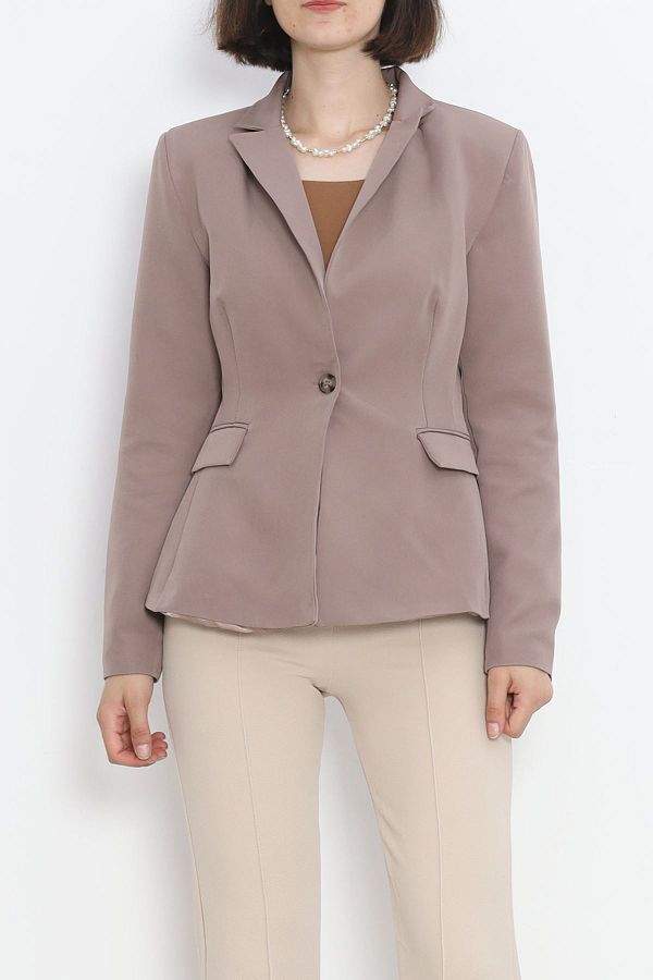 Mink blazer top