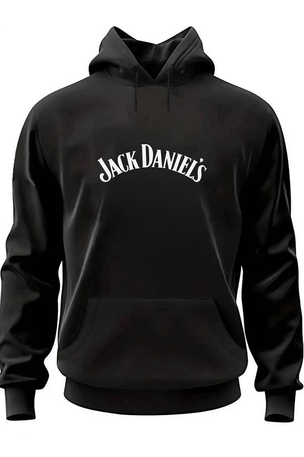 Massgai Whiskey Jack Daniels Unisex Oversize Hooded Sweatshirt 3 Thread Design Printed Hoodie Trendyol