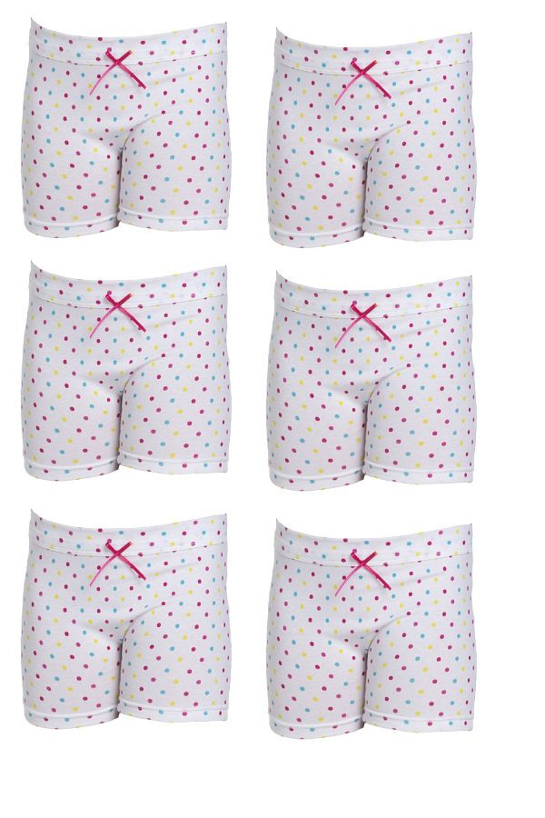 FSM1453-Girl's Cotton Boxer Panties 6-Piece -6073 1