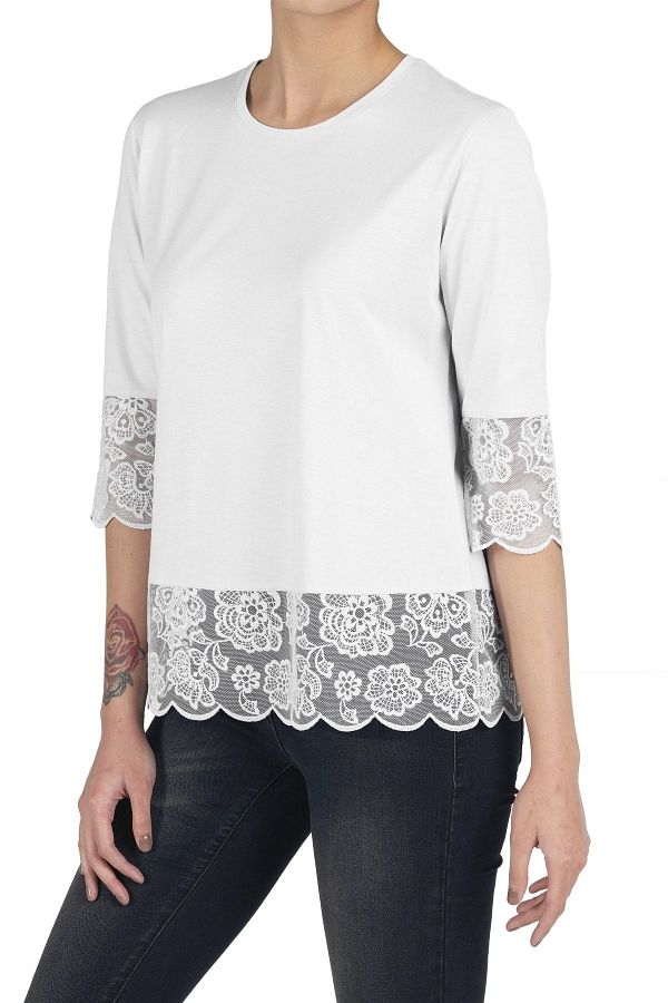 FSM1453-Γυναικείο μπλουζάκι από βαμβακερό Modal Orphan Sleeve Comfort Fit Laced 2414 1