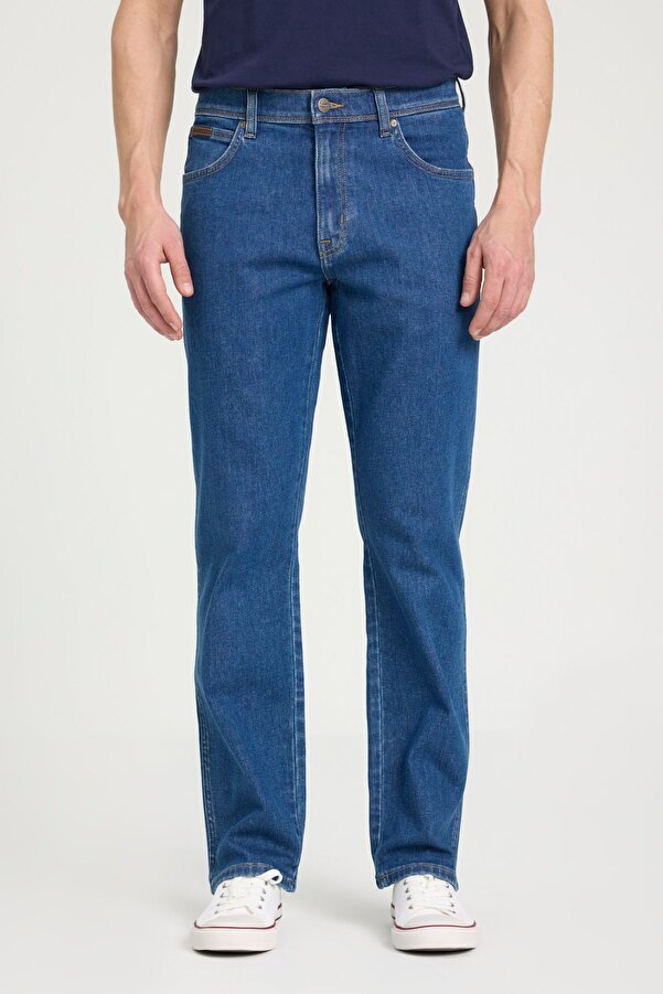 Wrangler Men's Blue Texas Cotton Stretchy Straight Fit Jeans Denim