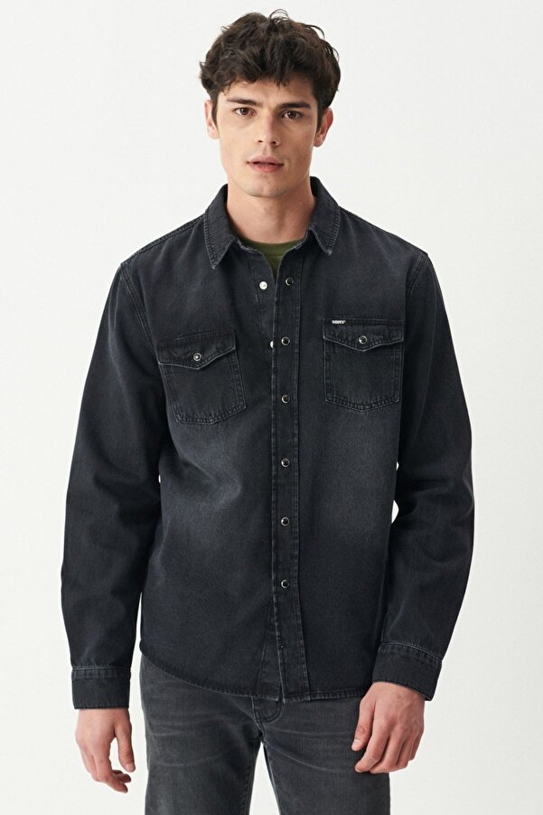 Riders by Lee Anthracite Color Regular Fit Jean Denim Shirt 100