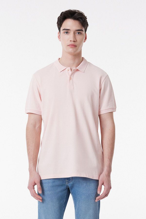 Riders by Lee-Ανοιχτό μπλουζάκι PinkPoloCollar 100% CottonRegularFit 1