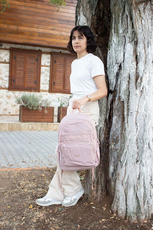 KAFF Young 17306 Powder Multi Pocket Functional Women s Backpack with Laptop Compartment Trendyol