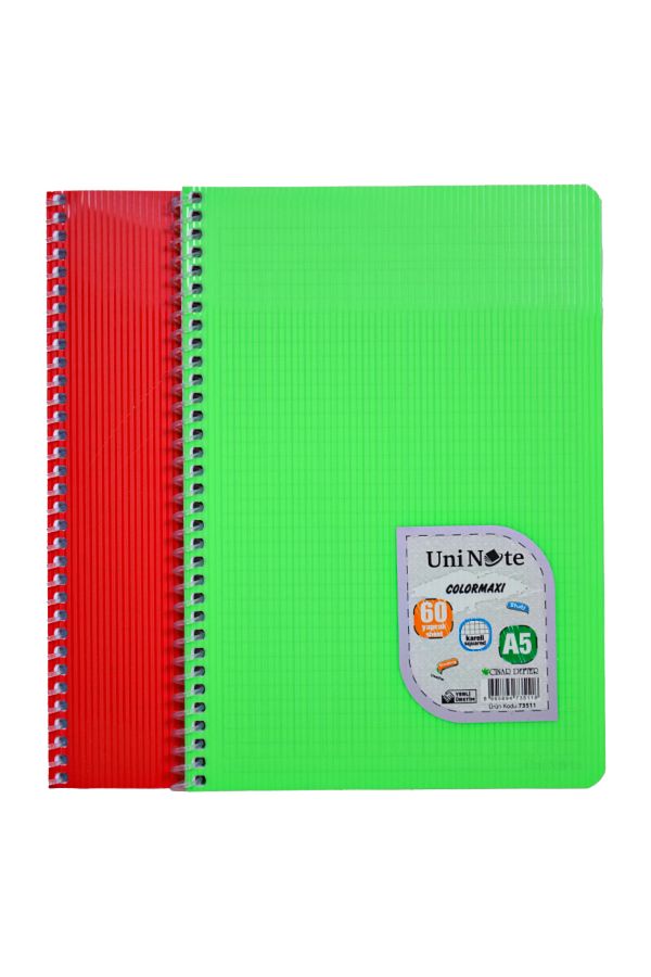 ÇINAR DEFTER-Colormaxi Uni Note A5 60 - مجموعة دفتر ملاحظات مبطنة ومخططة بأوراق الشجر 1
