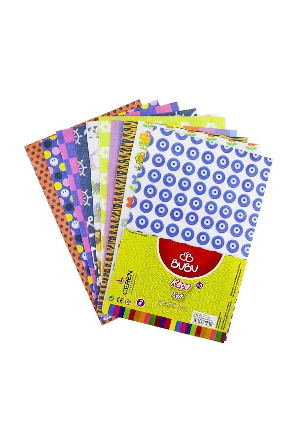Bubu-Patterned Felt 20x30 cm 2mm 10 Patterns with Evil Eye Beads 1