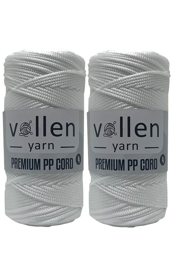 vollen yarn-Premium Polyester Macrame Twine Σετ 2 2mm, μακραμέ σχοινί, μακραμέ, σουπλά, σχοινί τσάντας, λευκό, 400 γραμμάρια, 460 Mt 1
