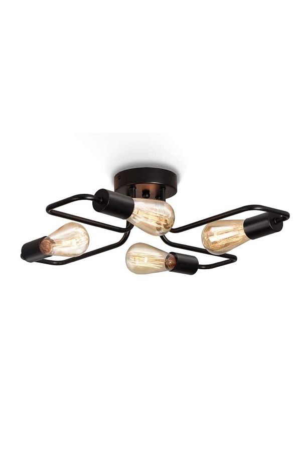 Ömür Avize-Retro Rustic Scorpion Black Quadruple Chandelier 1