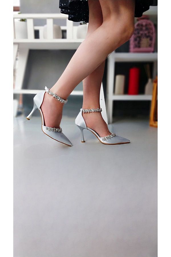 Satin evening shoes on sale