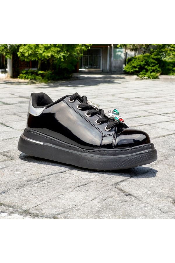JOJO KIDS Girl s School Shoes Zippered and Laced Trendyol