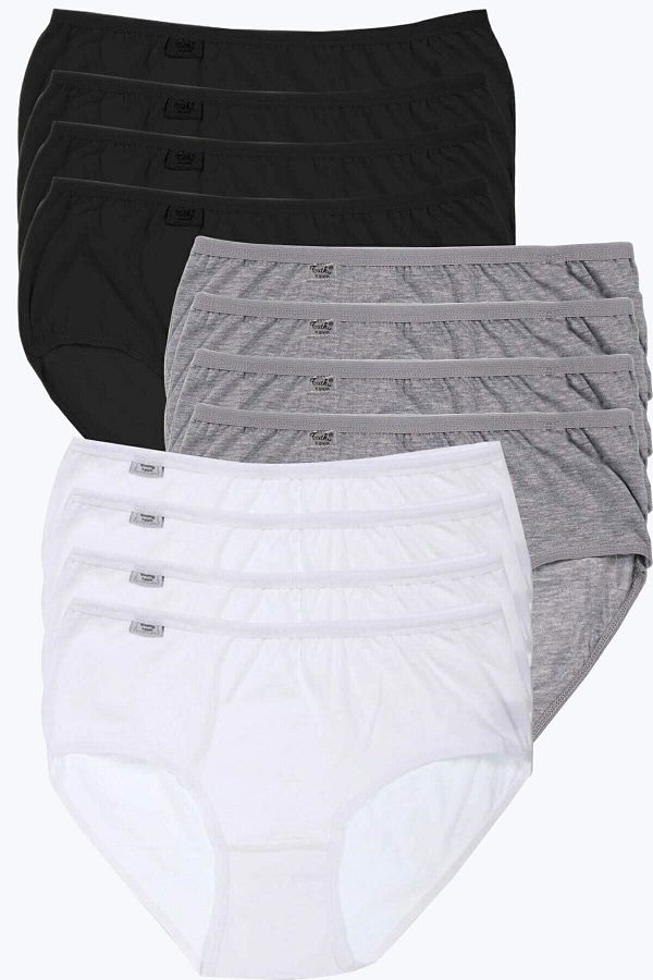 Tutku-Women's Black White Gray 12 Pack Lycra Bato Panties 1