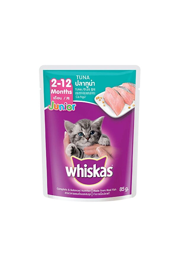Whiskas Tuna With In Jelly Kitten Cat Food Pouch, 80g Pack Of 48