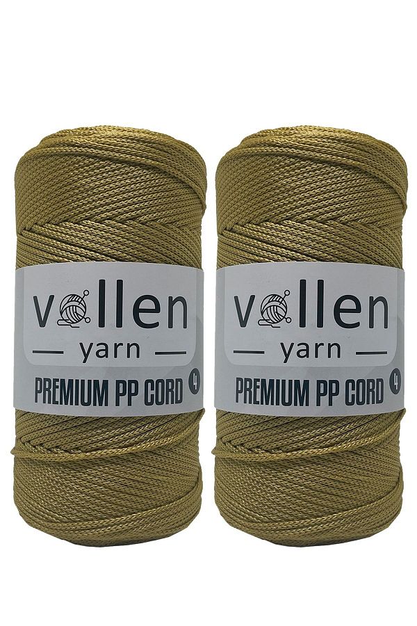 vollen yarn-طقم خيط مكرامية بوليستر فاخر مكون من 2 2 مم، خيط مكرامية، مكرامية، خزانة، سلسلة حقيبة، أصفر ذهبي، 400 جرام، 1