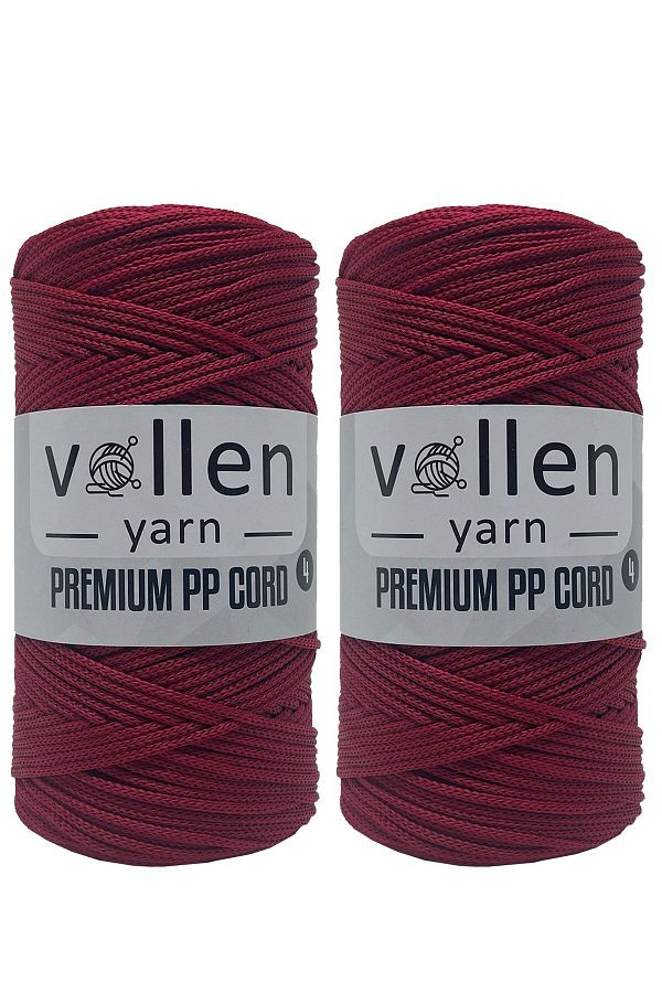 vollen yarn-Premium Polyester Macrame Thread Set of 2 2mm, macrame thread, macrame, cupboard, bag thread, red, 400 Gr, 460 Mt 1