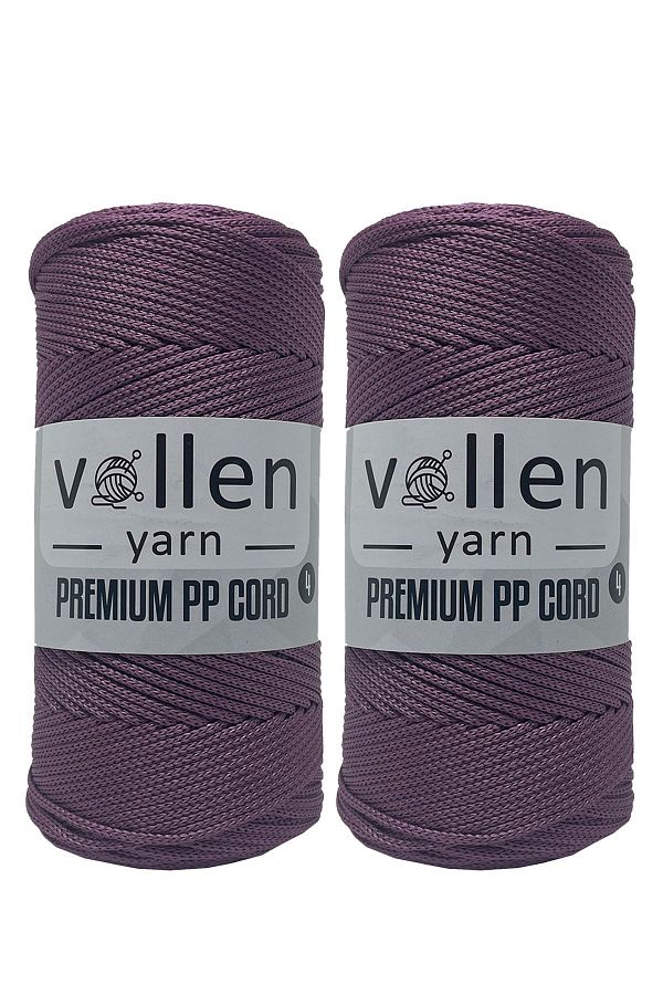 vollen yarn-طقم خيط مكرامية من البوليستر الفاخر مكون من 2 2 مم، خيط مكرامية، مكرمية، سبلا، خيط حقيبة، أرجواني، 400 جرام، 460 متر 1