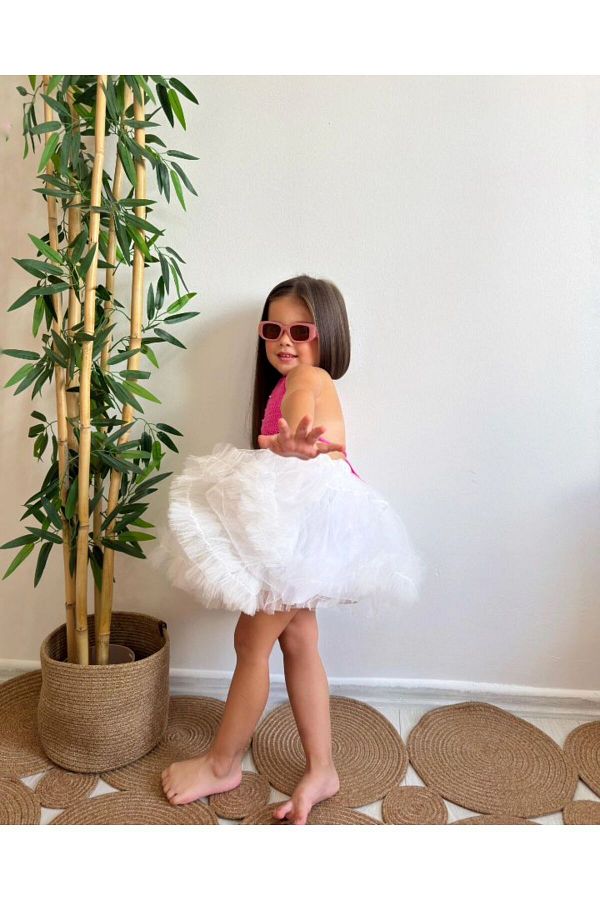 M A Clothing White Fluffy Tutu Skirt Trendyol