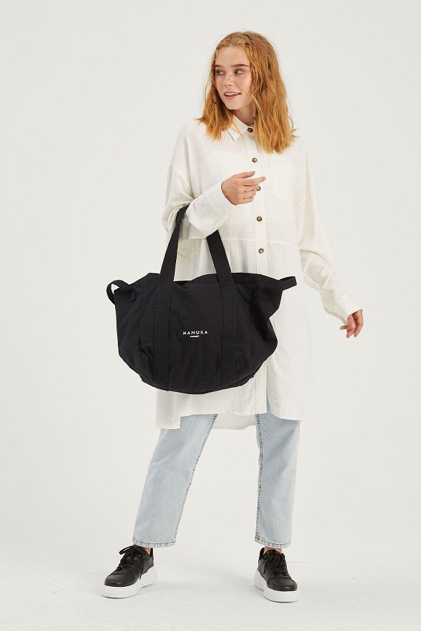 Manuka-Canvas-Shopper-Tasche Schwarz 1