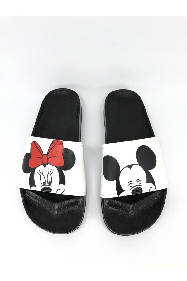 AKBAŞ-Mickey and Mouse Printed Women's and Girls' Slippers 1