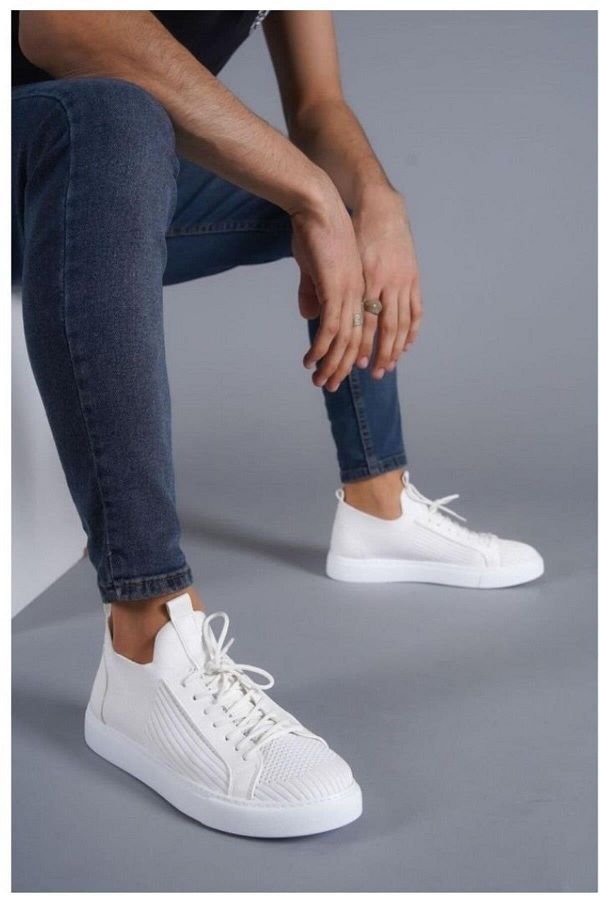 mackrock sports-Knitwear Lace-Up Men's Sneakers Orthopedic Sole Casual Shoes 1