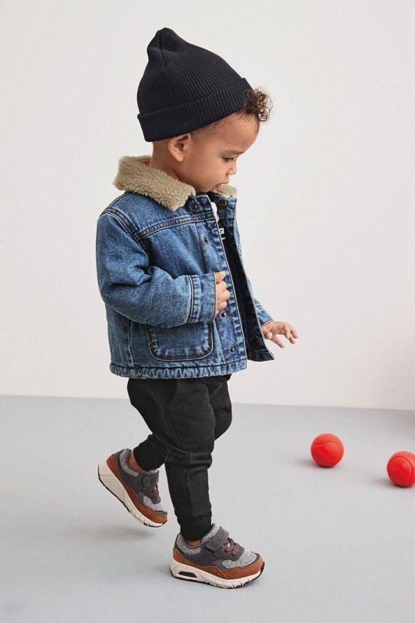 Next Baby Cotton Borg Lined Denim Jacket Trendyol