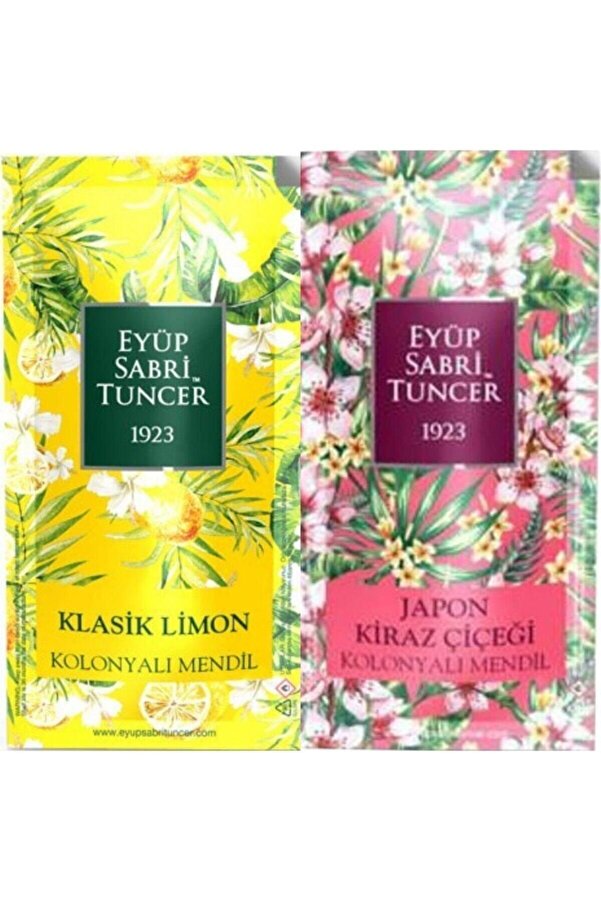 Eyüp Sabri Tuncer Klasik Limon Ve Japon Kiraz Çiçeği 50 Adet Kolonyalı Mendil (25+25) 2 Li Set