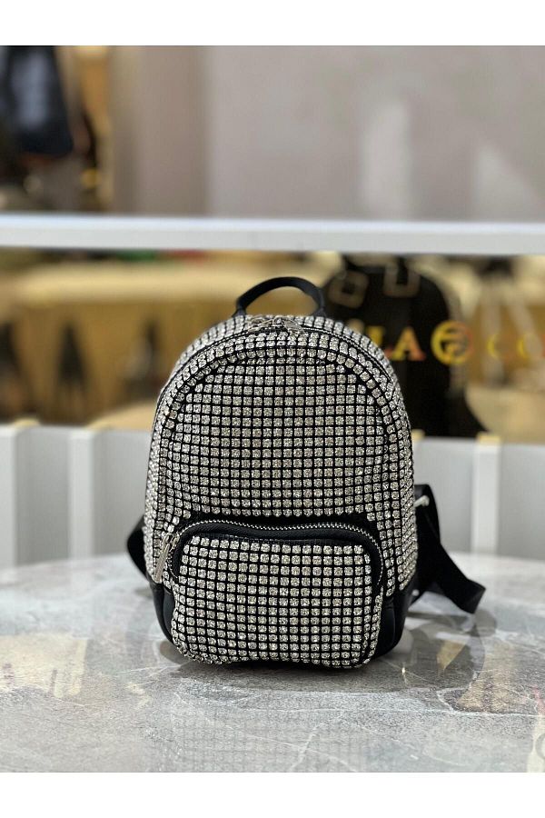 OUEEN EL ZABETH Swarovski Stone Detailed Mini Backpack Trendyol