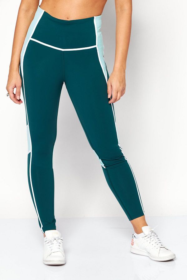Reebok Women Sportswear Fit Brand Logo Training Tights Green Trendyol