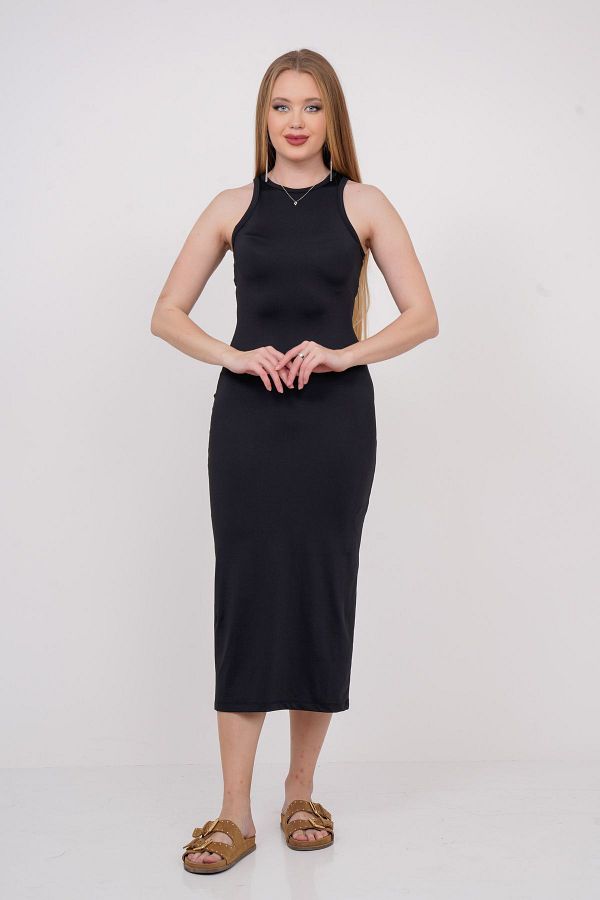 SevdeUgur-Women's Black Skinny Long Dress / Sevde Ugur 1