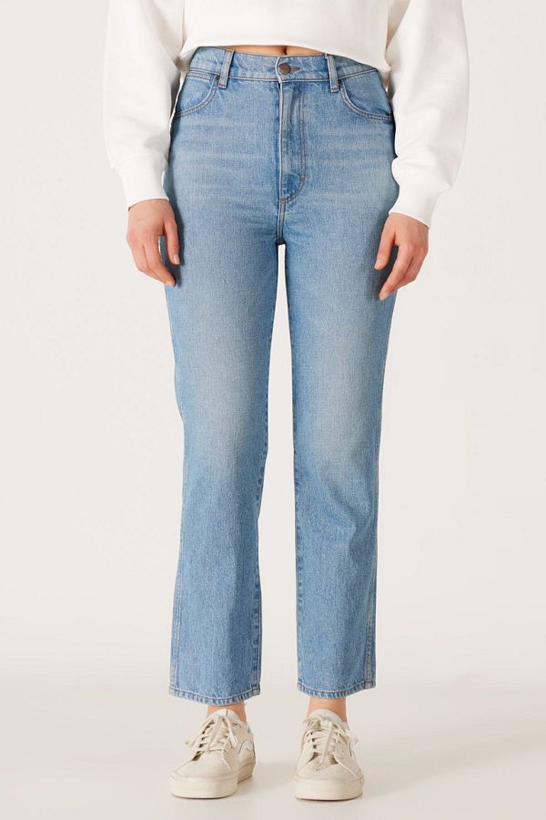 WRANGLER-Dehnbare hellblaue Wild West-Jeans mit hoher Taille – Jeans mit normaler Passform 1