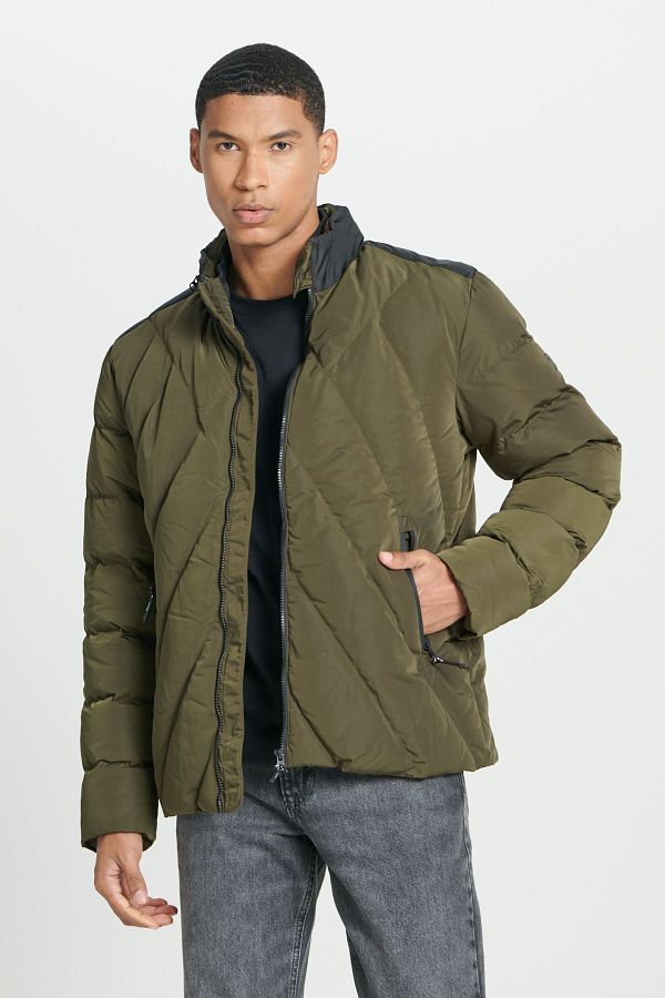 Lee Winter Jacket Khaki Basic Trendyol