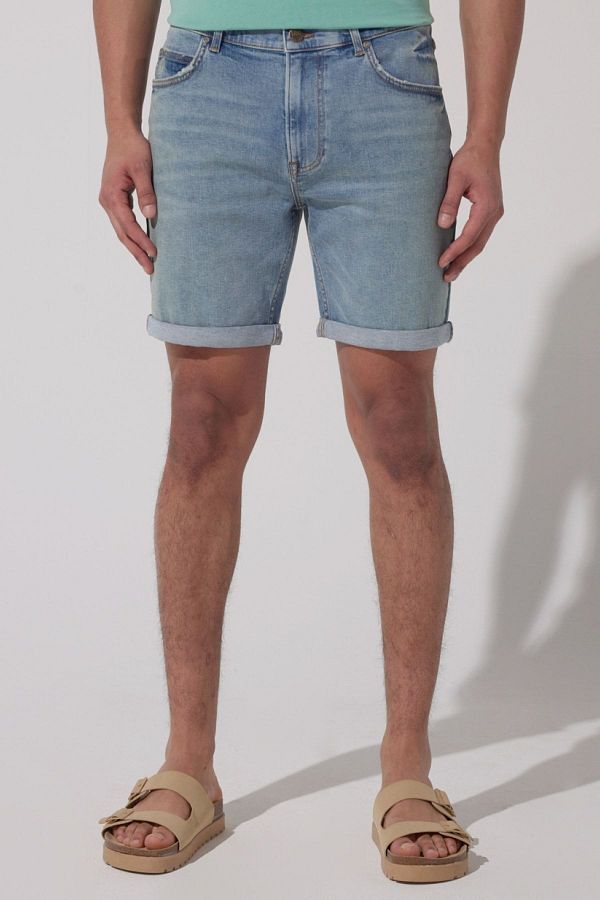 Lee Skinny Fit Slim Fit Regular Waist Blue Men s Jean Denim Jeans Shorts Trendyol