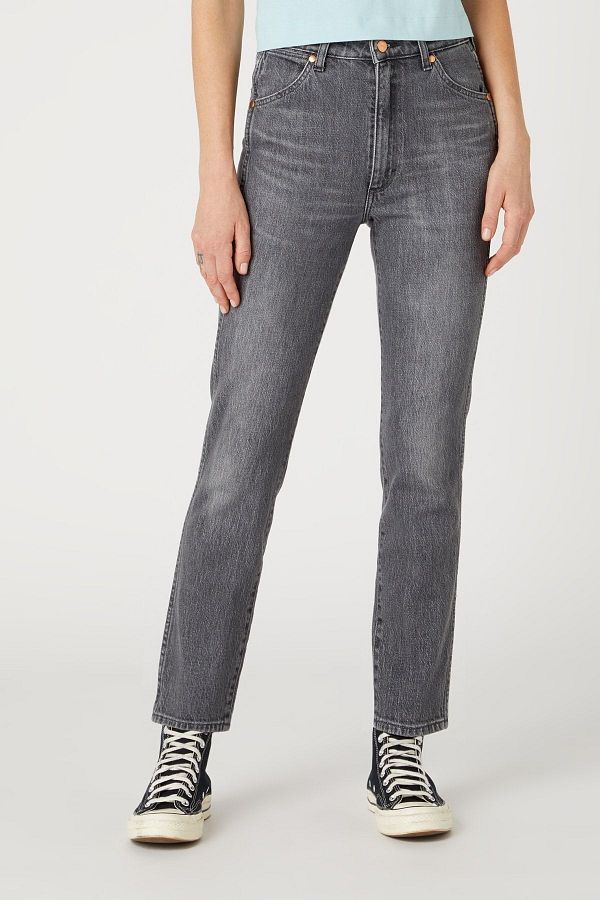 WRANGLER-Walker Walker Fit Regular Waist Straight Leg Stretchy Black Jeansy damskie Jeansy jeansowe 1
