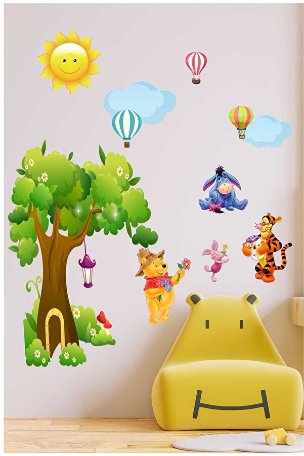 efekt reklam Ayıcık ve Arkadaşları Eğleniyor Çocuk Bebek Odası Duvar Kağıdı Aksesuarları Süsü Stickerı